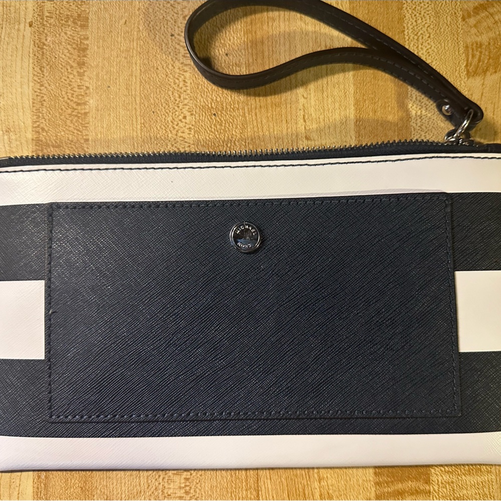 Michael Kors pouch clutch. Navy/white stripped.